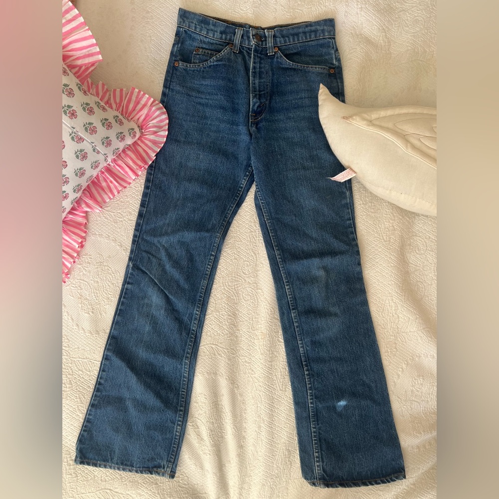 Vintage 1970s Levi’s 517, approx size 26, high waist, flares